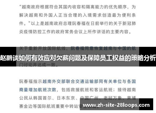 赵鹏谈如何有效应对欠薪问题及保障员工权益的策略分析